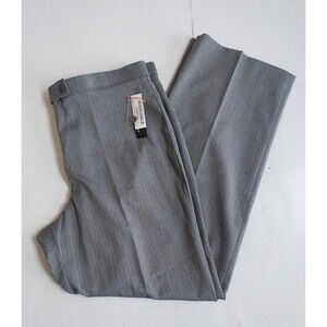 NWT Ladies Larry Levine Gray Herringbone Washable Stretch Dress Pants Size 16
